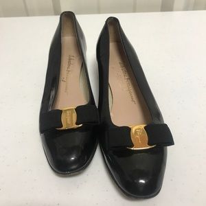 Salvatore Ferragamo Patent Leather Bow Shoes